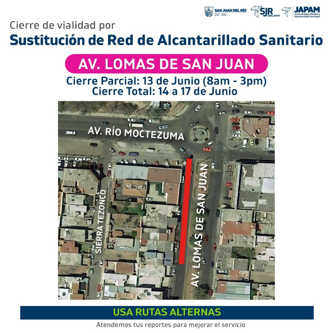 Anuncias cierres viales