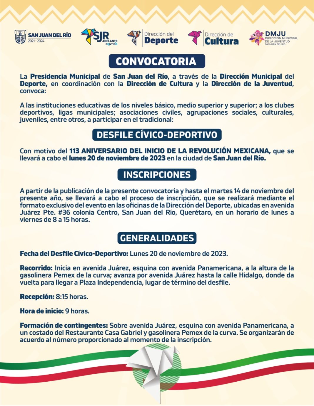Bases para participar en el desfile cívico militar