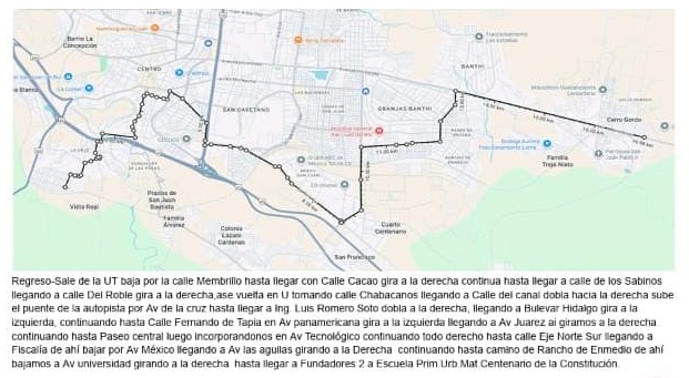Camión que te lleva derechito a la uni: así quedan las nuevas rutas en San Juan del Río” 2 RUTA NUEVA 48 DOS
